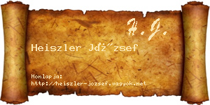 Heiszler József névjegykártya